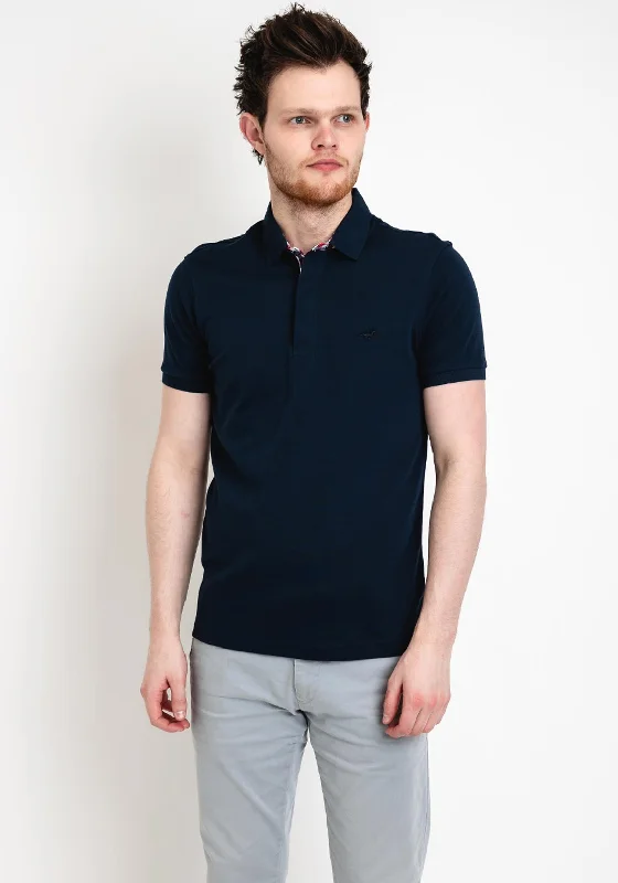 Weekend Bargains to Grab StilPark Contrast Placket Polo Shirt, Navy