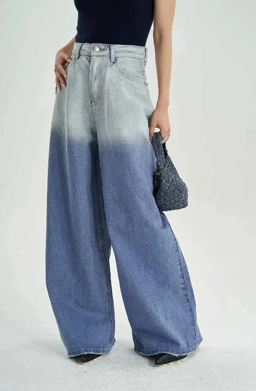 Shop and Save Reggie Gradient Wide Leg Denim Pants
