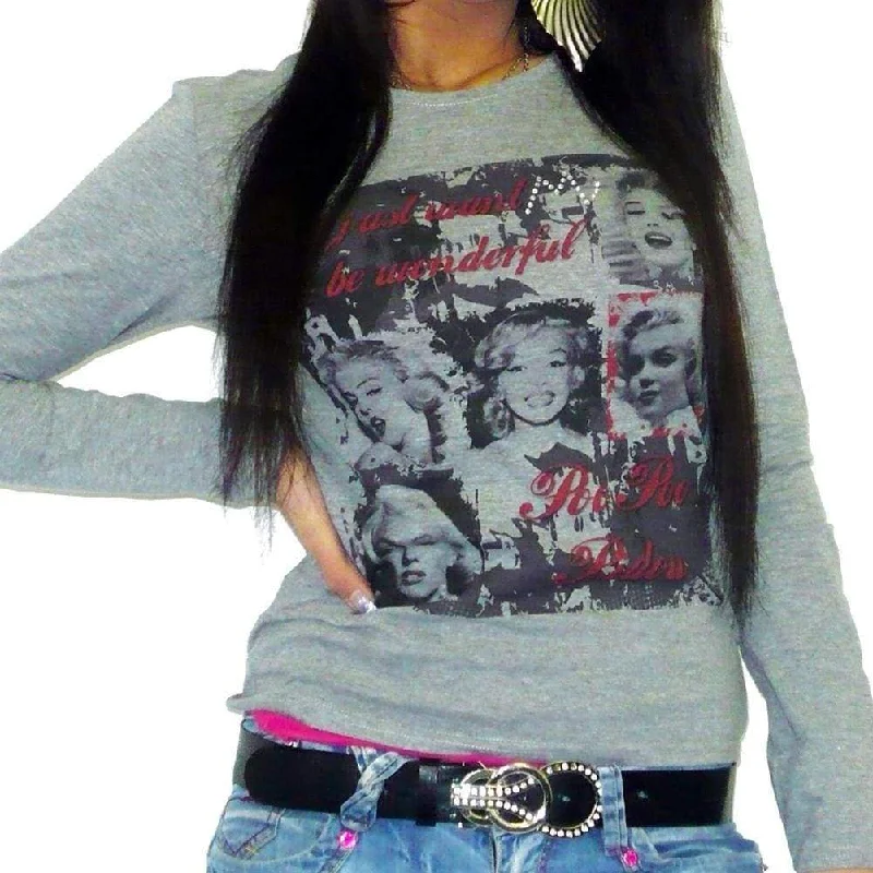 One-DAY Sale Marylin: Women's T-shirt Long Sleeve ONE IN THE CITY 00275