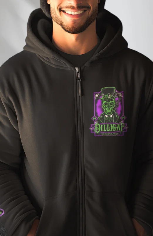 Purple Haze Skull Zip Up Hoodie