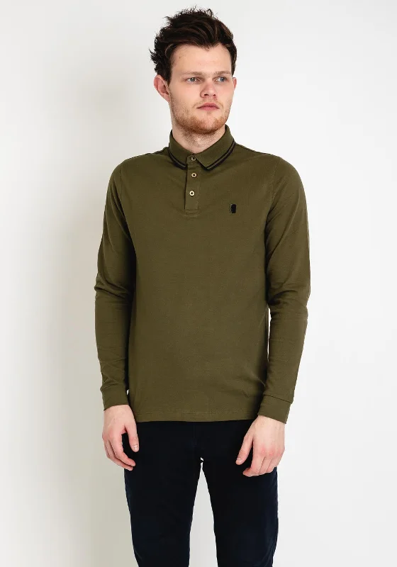 Remus Uomo Slim Fit Contrast Trim Polo Shirt, Olive