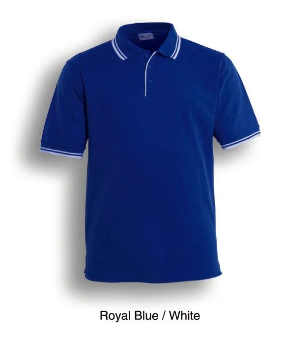 Factory Direct Sale Mens Double Striped Polo - Royal/White