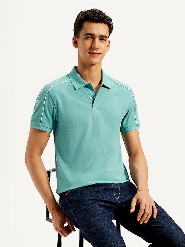 Closeout Men's Typographic Print Slim Fit Polo T-Shirt