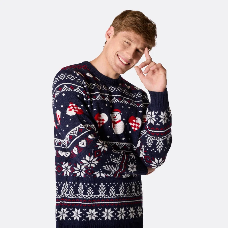 Take Advantage Schneemann Weihnachtspullover Herren