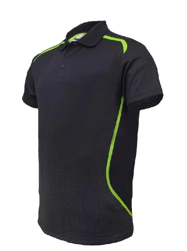 Final Markdown Sublimated Sports Golf Polo -Black/Lime