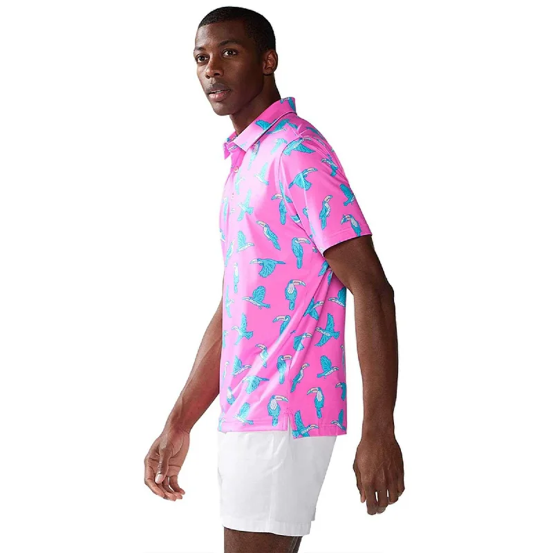 Today's Deal Chubbies The Toucan Do It Performance Polo Shirt - Bright Pink