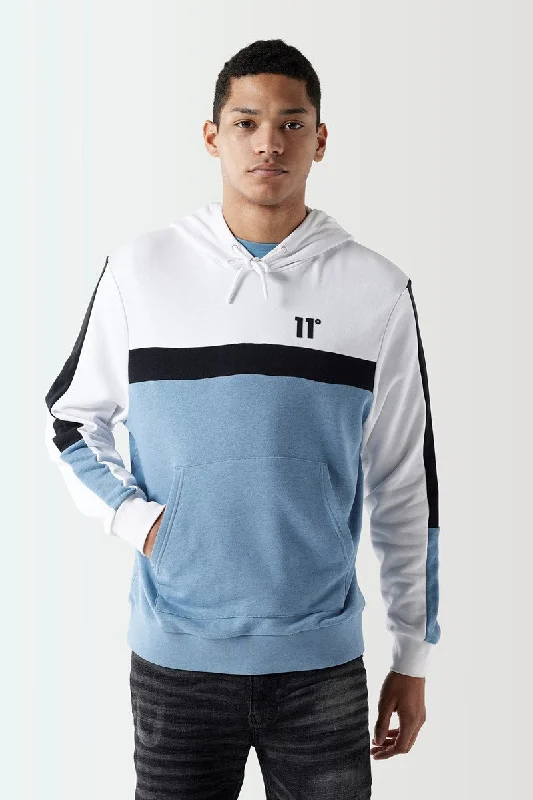 Special Price Triple Panel Hoodie - Shadow Blue / White / Black