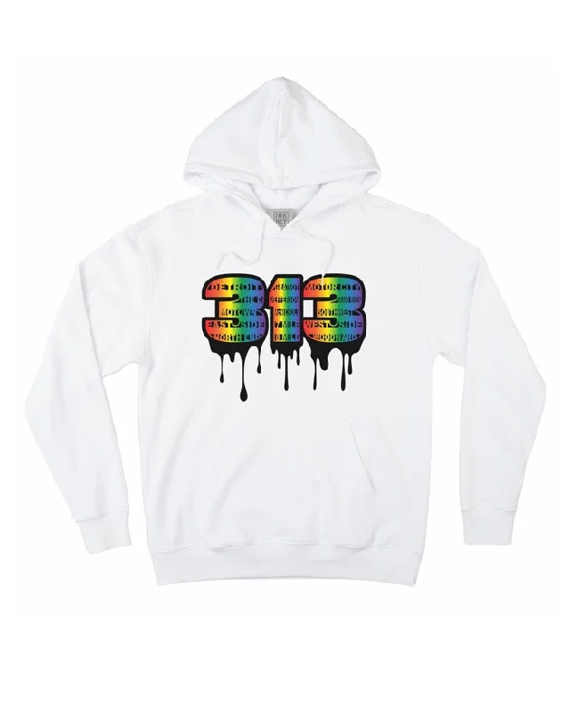 Final Clearance Ink Detroit - 313 Hoodie - White