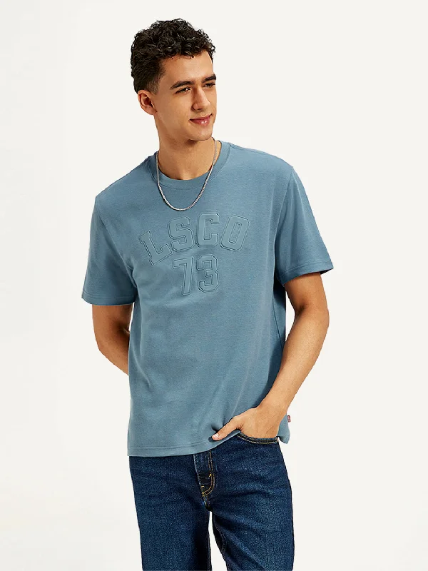 Weekend Discounts to Indulge In Men's Typographic Print Crew Neck T-Shirt