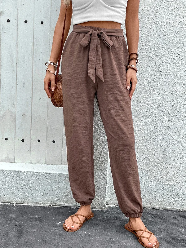New Deal Tied High Waist Pants with Pockets