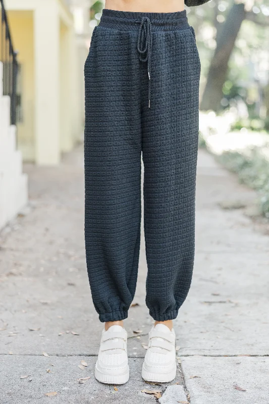 Weekend Shopping Extravaganza Set You Free Black Textured Pants