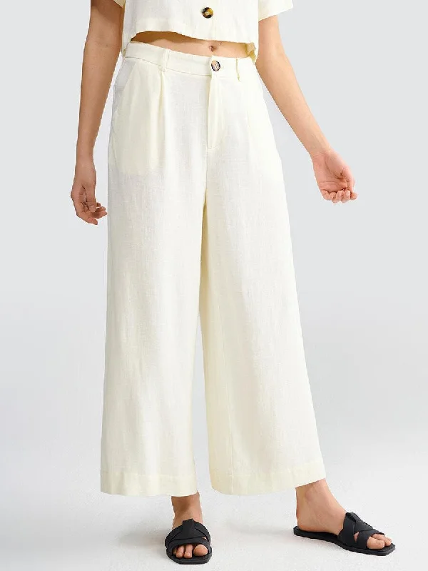 Weekend Shopping Bliss Plain Pocket Cotton Washed Pants