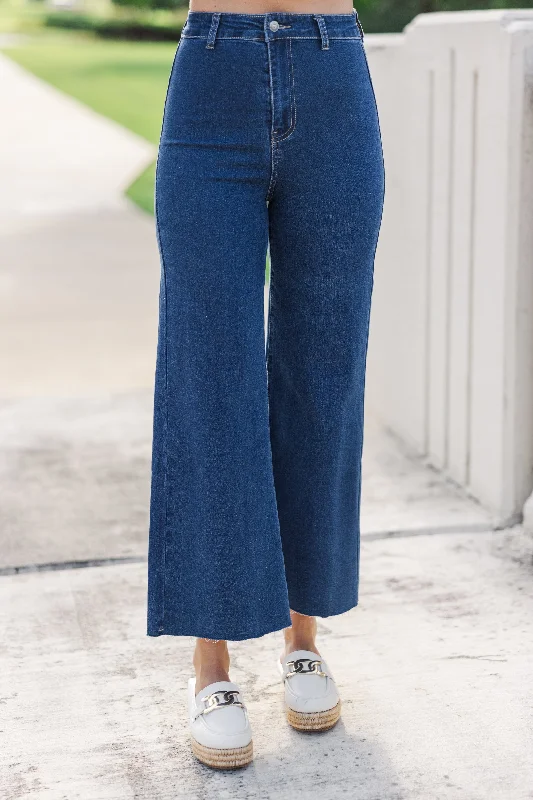 Weekend Bargains Just for You Going Strong Dark Denim Cropped Jeans