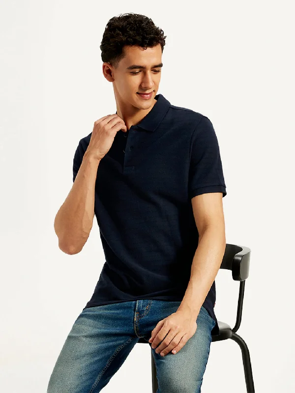 Act Fast Men's Pin Stripes Slim Fit Polo T-Shirt