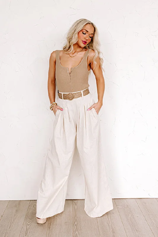 Weekend Offers That Delight The Maris High Waist Linen-Blend Trousers In Stone