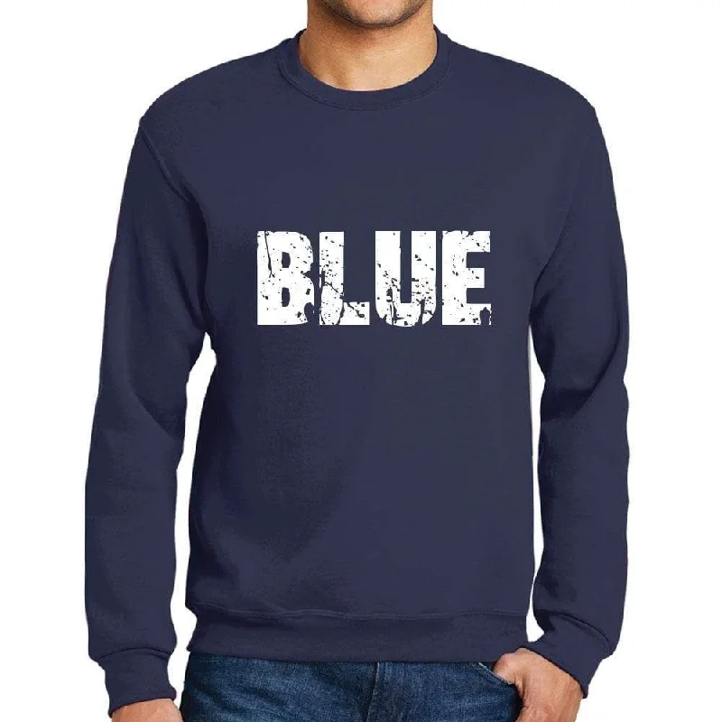 Act Fast Men's Printed Graphic Sweatshirt Popular Words BLUE French Navy