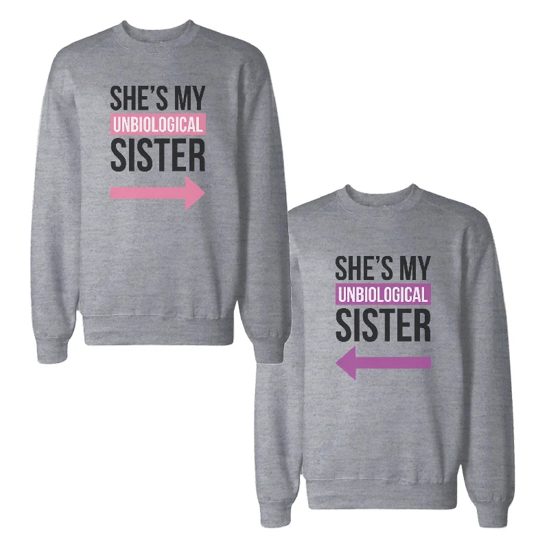 Best Deals Unbiological Sister BFF Sweatshirts Friendship Matching Sweat Shirts