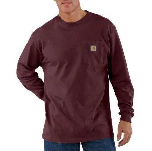 K126 - Loose fit heavyweight long-sleeve pocket t-shirt - Port