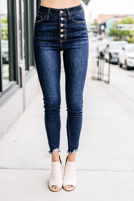 Weekend Savings Extravaganza KanCan: Going Up Dark Wash High Waist Skinny Jeans