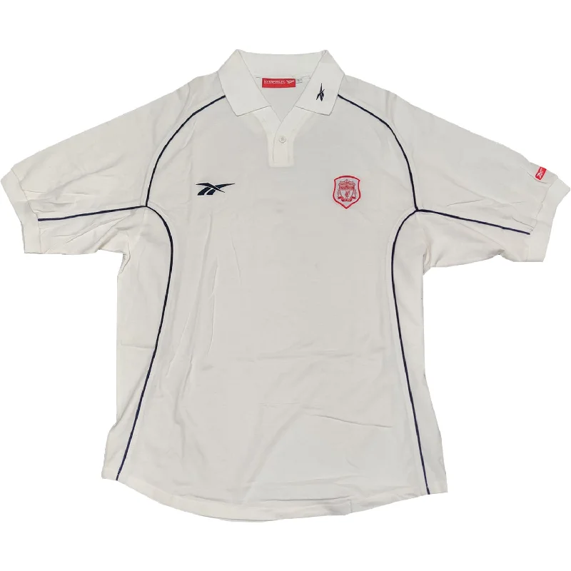 Can't Be Beat Liverpool Mens Retro Original Mid 90s Polo - White - Large