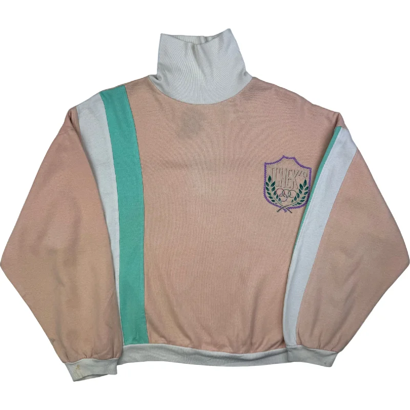 Quick Sale Olympic Colourblock Turtleneck Sweatshirt Salmon Pink