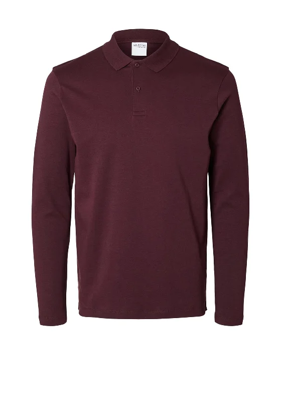 Selected Homme Paris Long Sleeve Polo Shirt, Winetasting