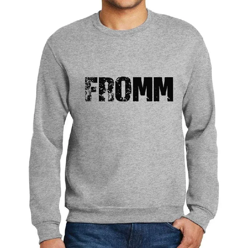 Hurry In Men's Printed Graphic Sweatshirt Popular Words FROMM Grey Marl