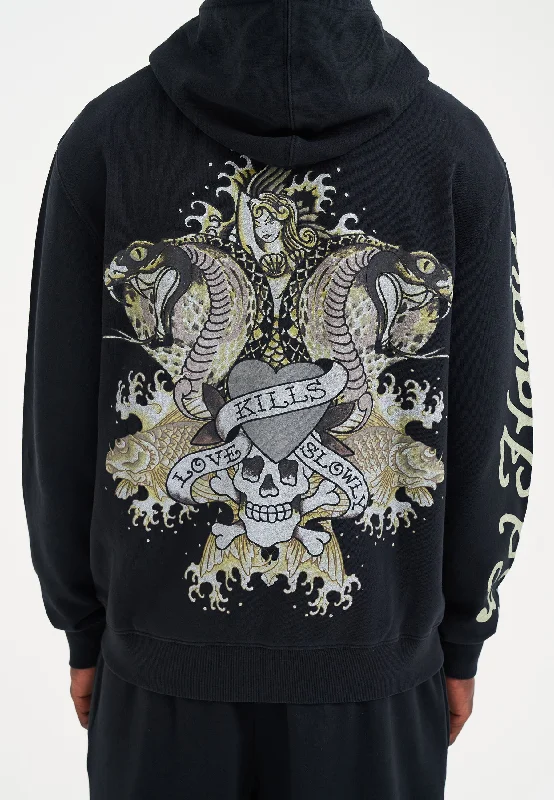 Weekend Deals That Wow Mens Venom Kills Slowly Zip Thru Hoodie - Black