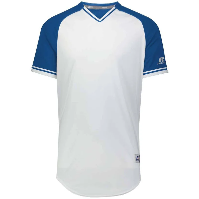 Classic White-Royal V-Neck Jersey