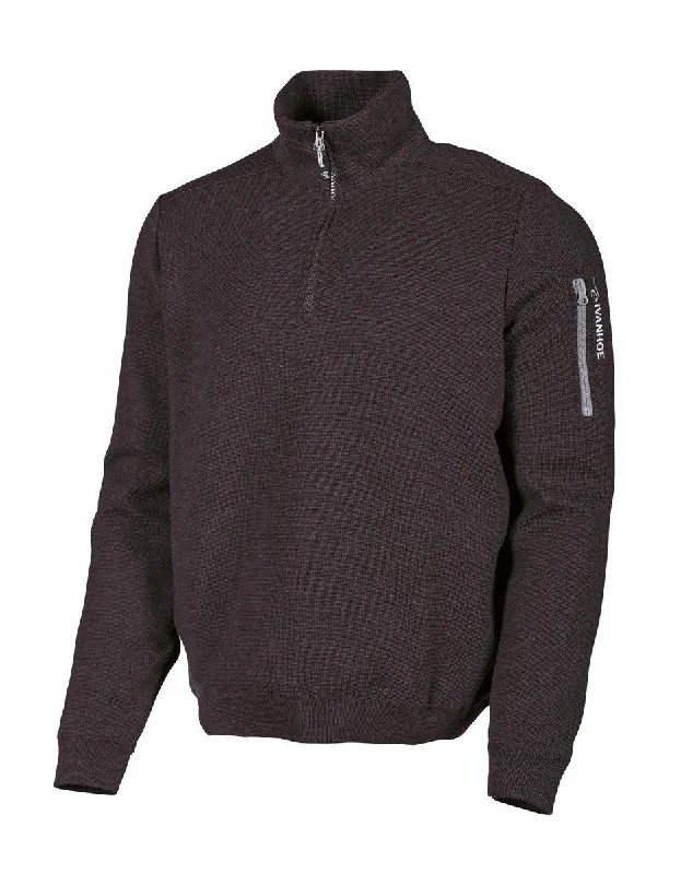 Can't Miss HADAR HALF ZIP, 100% MERINOWOLLE  — BLACK