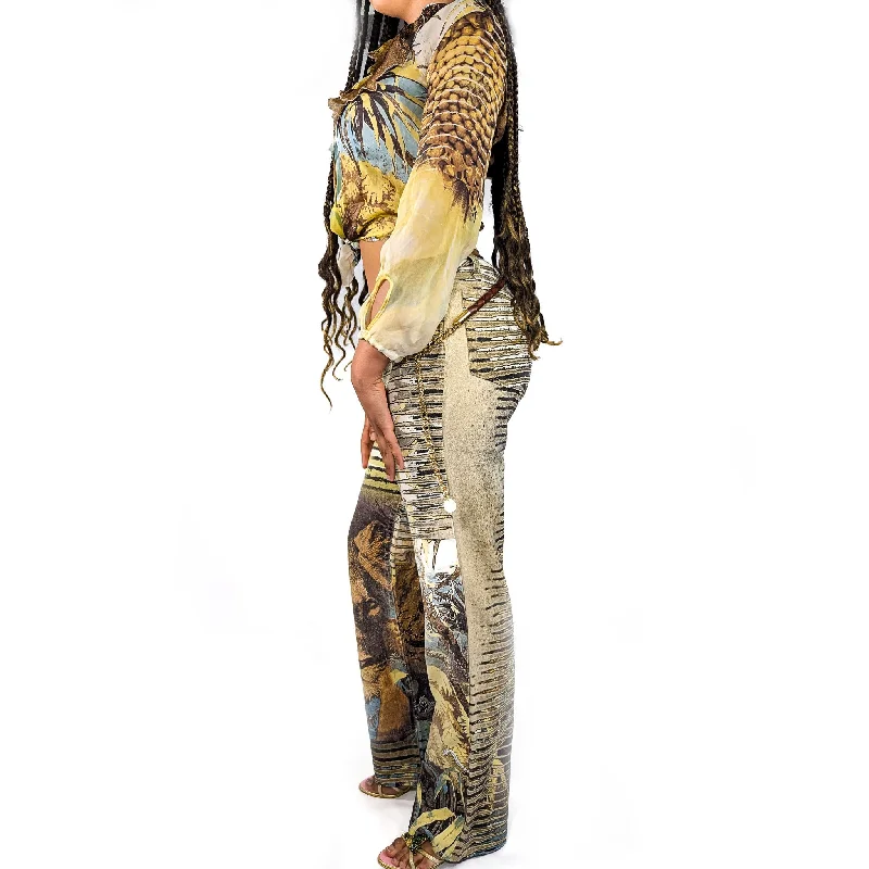 Lowest Price Roberto Cavalli lion print pants - S/S 2002 - M