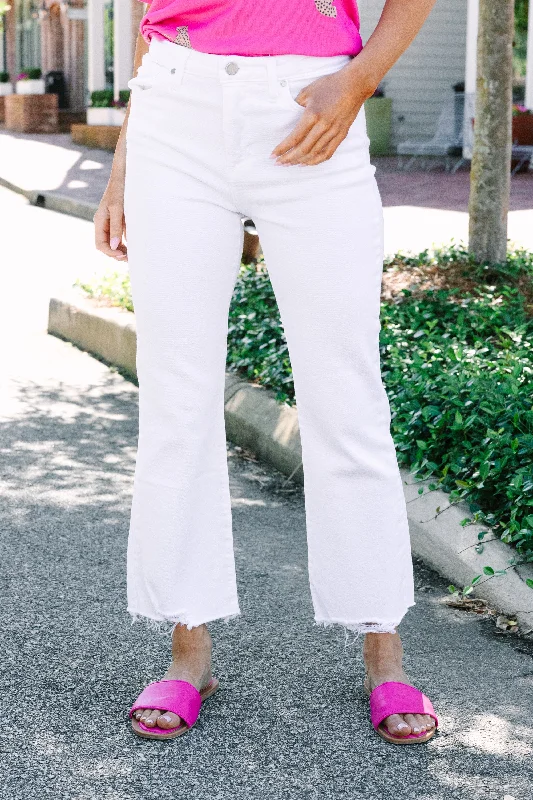 Now or Never Just Black Denim: Sign Me Up Straight Leg White Denim Jeans
