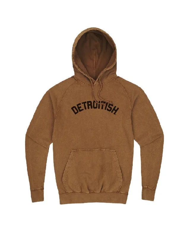 New Deals Ink Detroit Detroitish Mineral Wash Hoodie - Camel