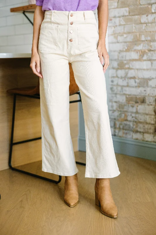 Year-End Deals More To Love Ecru Cream Denim Pants