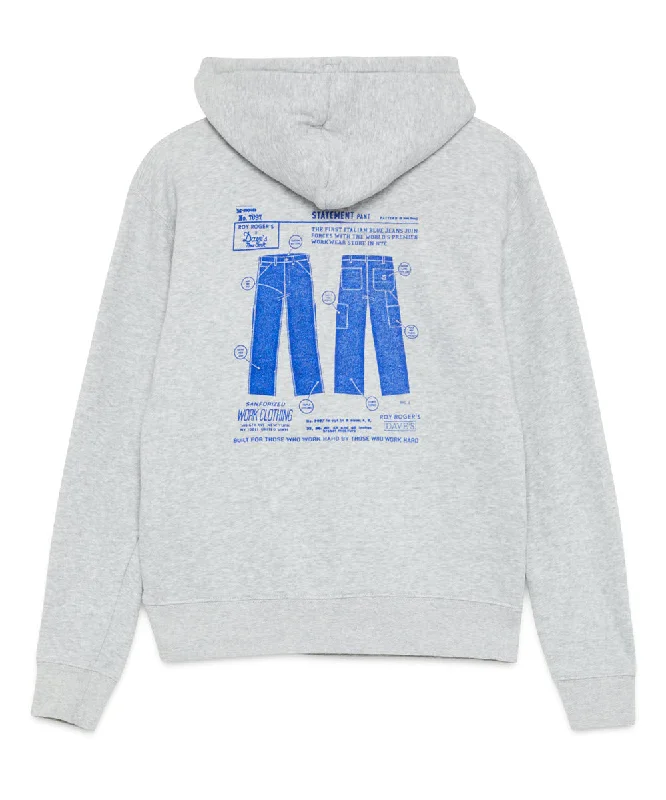 Instant Savings Roy Roger's X Dave's New York Collab "Statement Pant" Hooded Sweatshirt - Grey Instant Savings Roy Roger's X Dave's New York Collab "Statement Pant" Hooded Sweatshirt - Grey