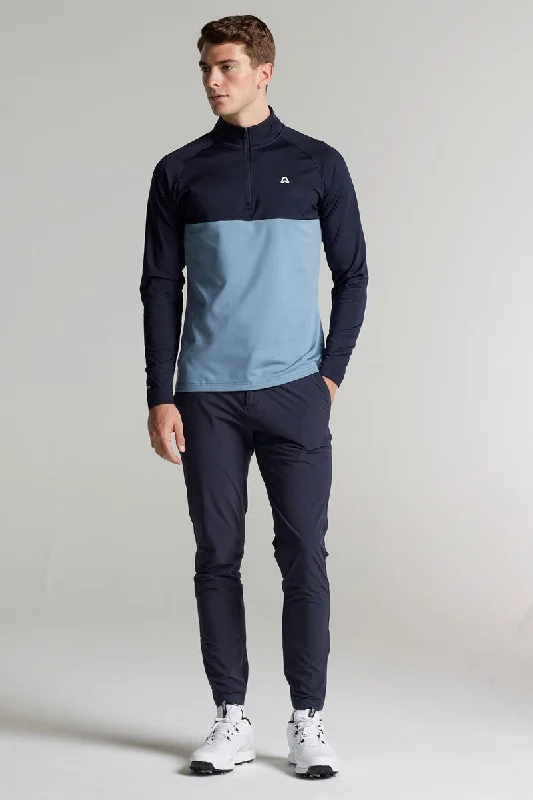 Weyburn Panelled 1/4 Zip Top - Ace Navy / Shadow Blue