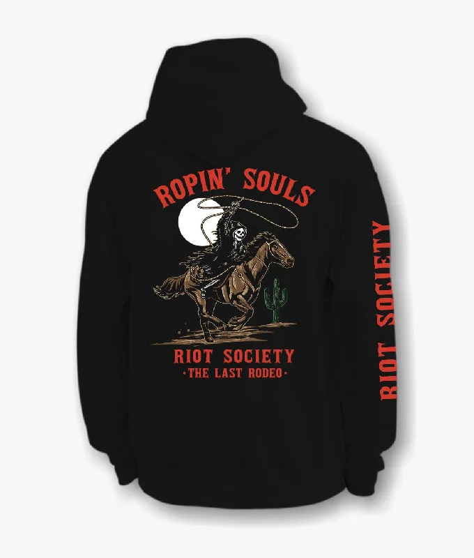 Weekend Wonders Await! Rodeo Reaper Ropin' Souls Mens Hoodie