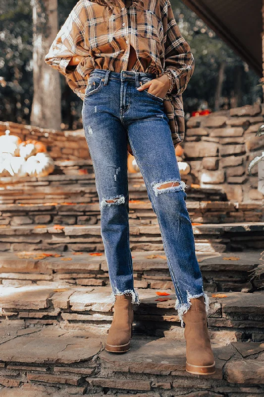Weekend Offers That Please The Griffen High Waist Distressed Ankle Jean