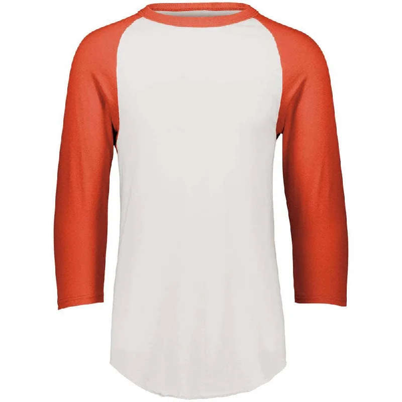 Value Deals 3-4 Sleeve Retro 2.0 Baseball Jersey White-Orange