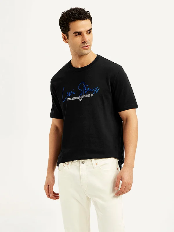 Weekend Bargains to Enjoy Men's Typographic Print Crew Neck T-Shirt