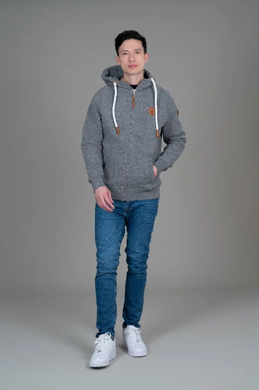 Stock Clearance Zeus Dark Heather Grey Full-Zip Hoodie