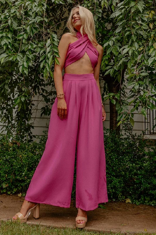 Unwind with Weekend Discounts Nearly Famous High Waist Pants In Fuchsia