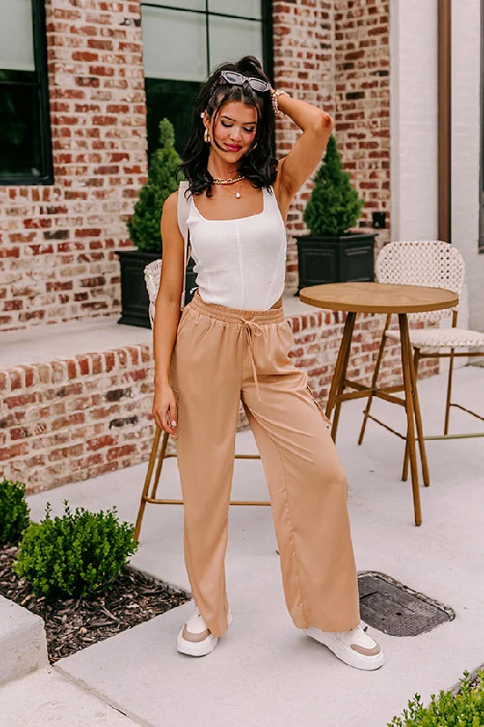 Weekend Deals to Brighten Your Day Sure And Steady High Waist Trousers In Tan