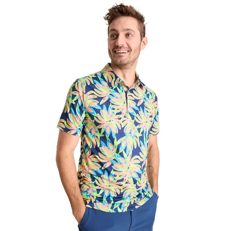 Limited Offer Chubbies The Ocean Flower Performance Polo Shirt - Bright Green - Pattern Base (Includes Plaids)