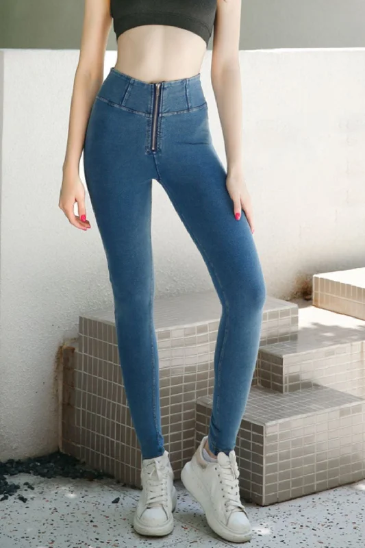 Act Fast Zip High Waist Skinny Pants