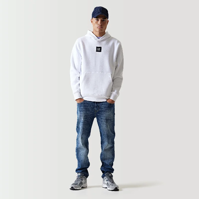 Overstock Large Logo Graphic Hoodie - White