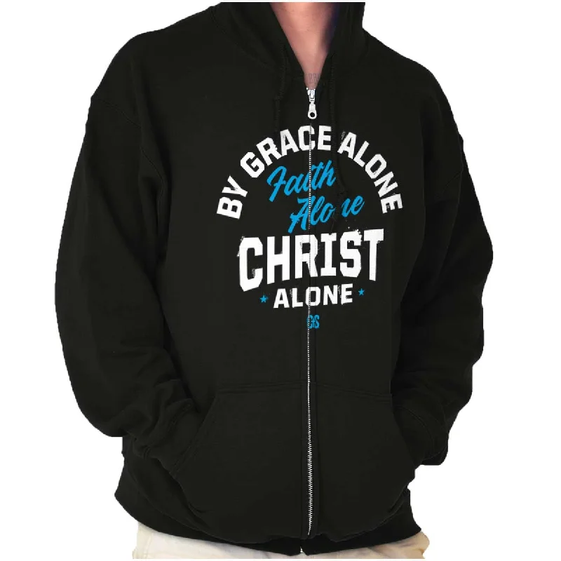 Lowest Prices Grace Faith Christ Alone Zip Hoodie