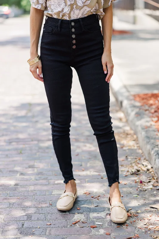 Weekend Offers That Sizzle KanCan: Going Up Black High Waist Skinny Jeans