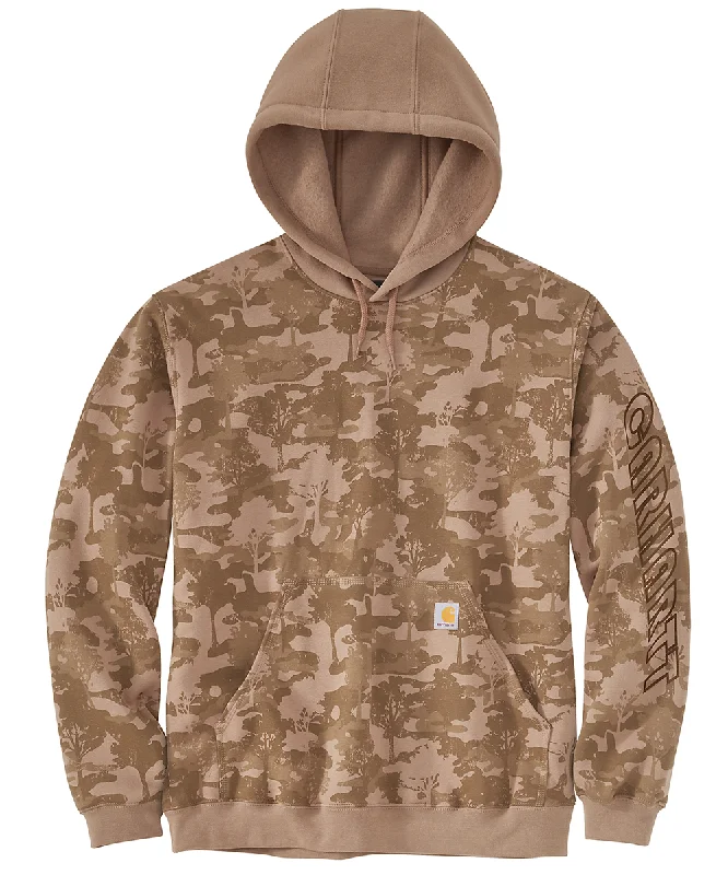 Major Deal Carhartt Men's Camo Logo Hooded Sweatshirt - Flaxseed Tree Camo