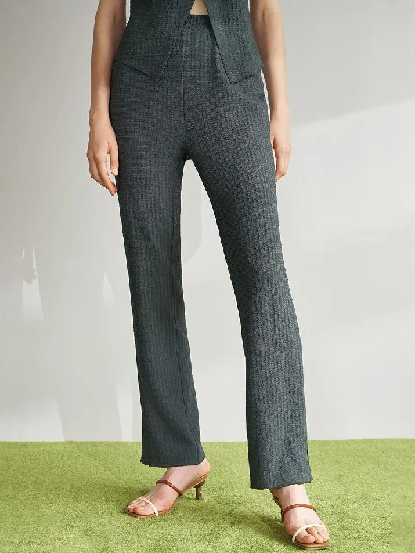Weekend Discounts You Deserve Split Elastic High Waist Slim Pants